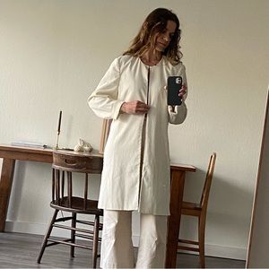 Vintage cream trench made in Guatemala.